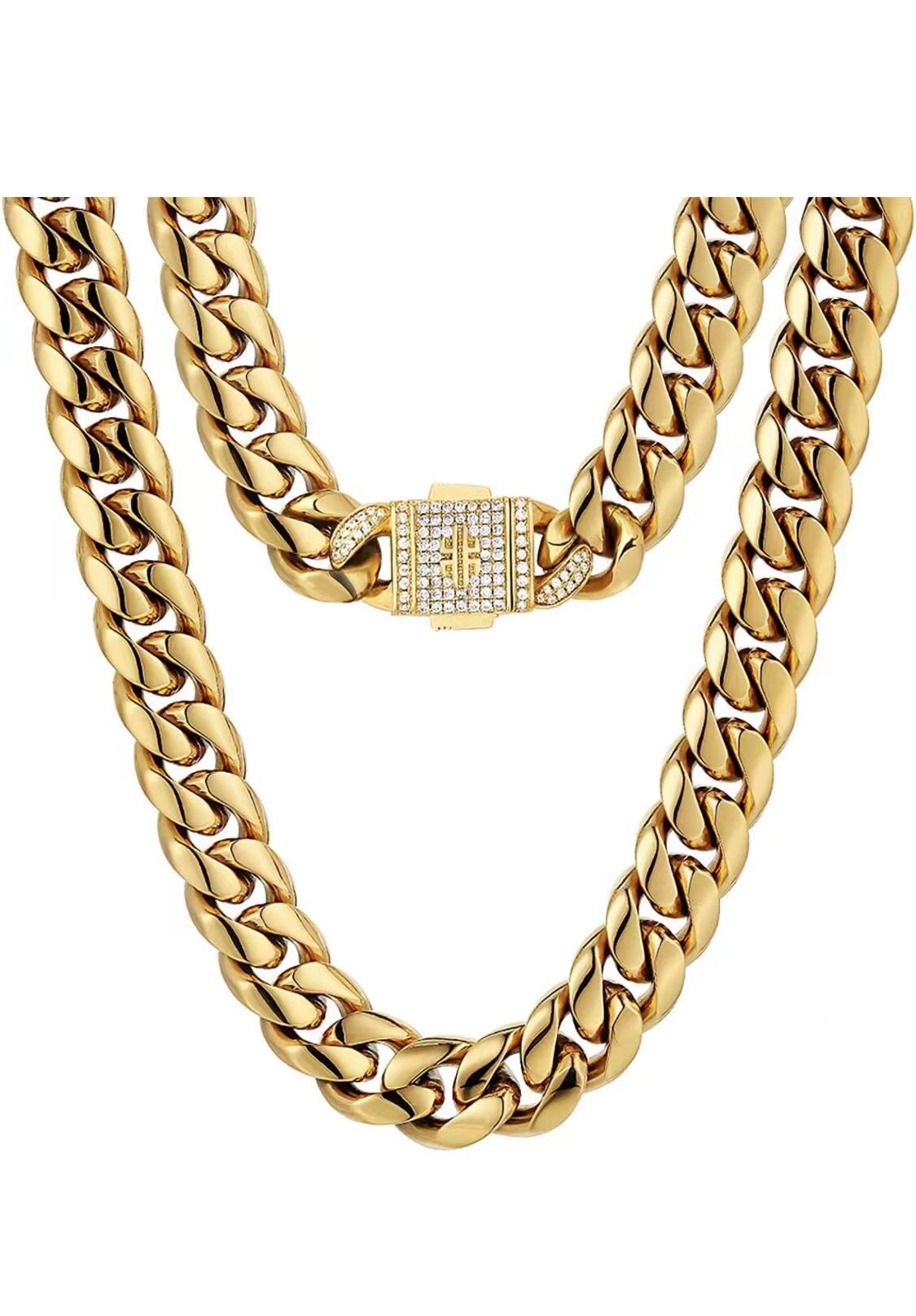 18K gold plated Necklace for Men, 22 inches Durable and Anti