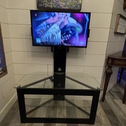 32” Smart Tv and Glass Stand
