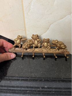 Vintage Frog Brass Hanging Door Rack Hooks