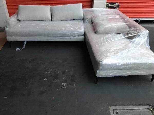 West elm Andes sectional chaise/ottoman set
