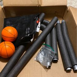 Double basketball hoop 12&15 trampoline accessory.