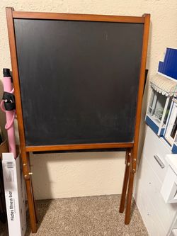 Wooden Standing Chalkboard Easel with white board