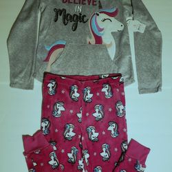 Wonder Nation Girls Unicorn 2 Piece Pajama Set 
