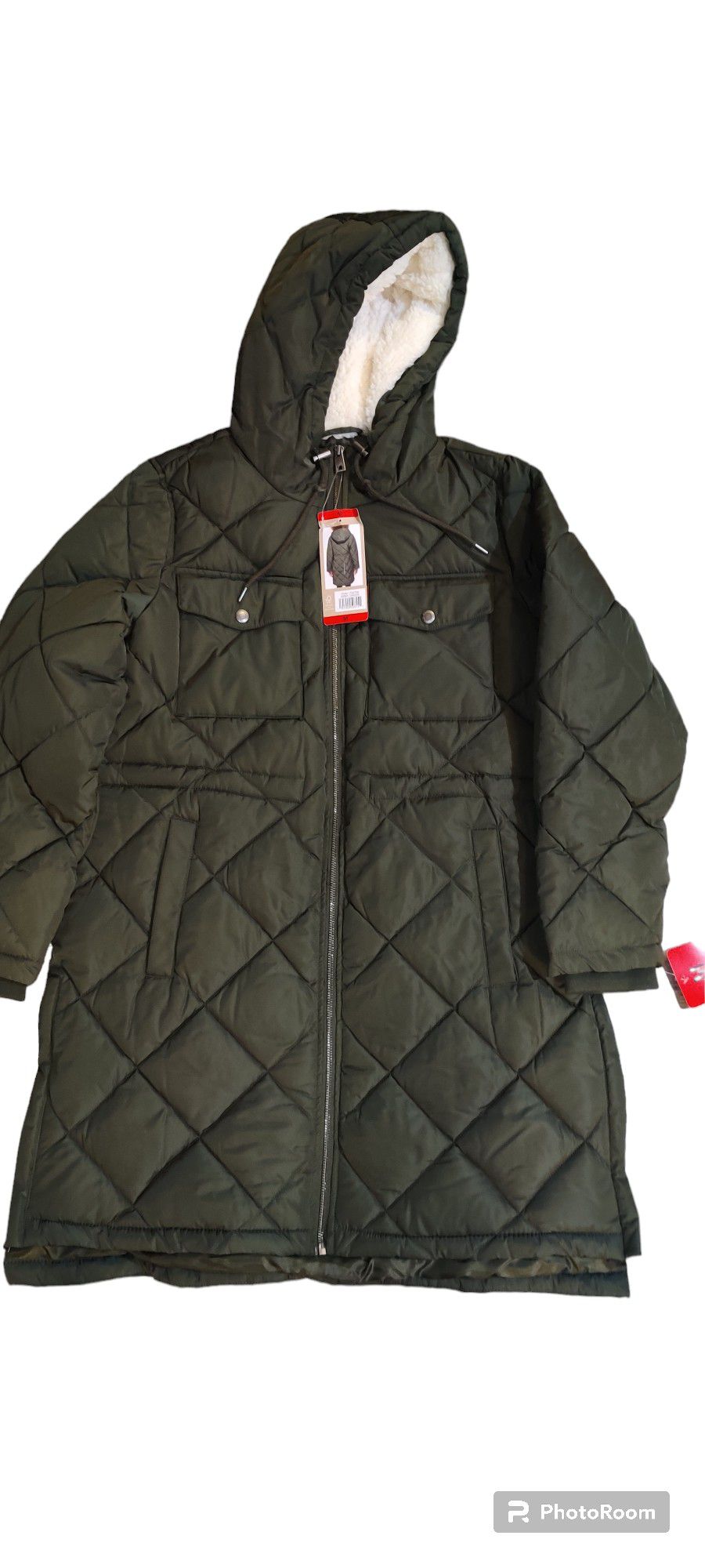 Levi's Women's Soft Sherpa Lined Diamond Quilted Long Parka Jacke