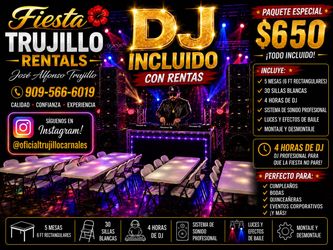 Package $650 tables and chairs and DJ!! 4hrs