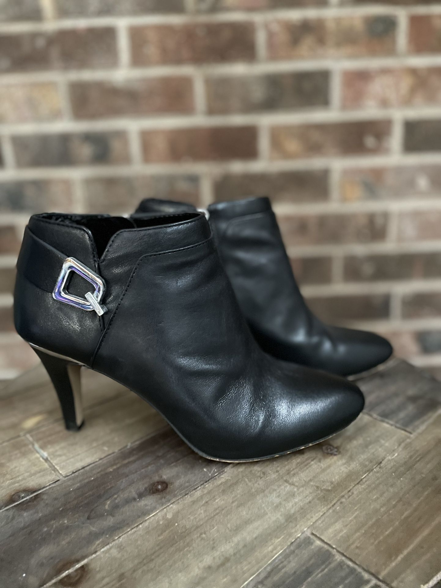 Vince Camuto leather healed booties