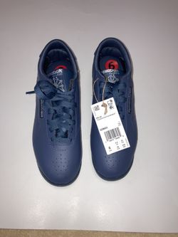 Reebok Classic Women's 6 Leather Blue Training Lace-up Sneakers Unisex Shoe NWT