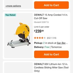 Dewalt 15 AMP Chop Saw