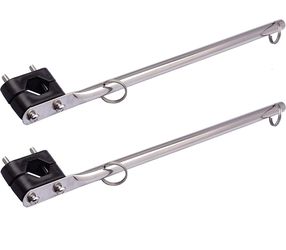 2-Pack Stainless Steel Rail Mount Boat Pulpit Staff (7/8" - 1-1/4"), Yacht Marine Boat Flag Pole Mount