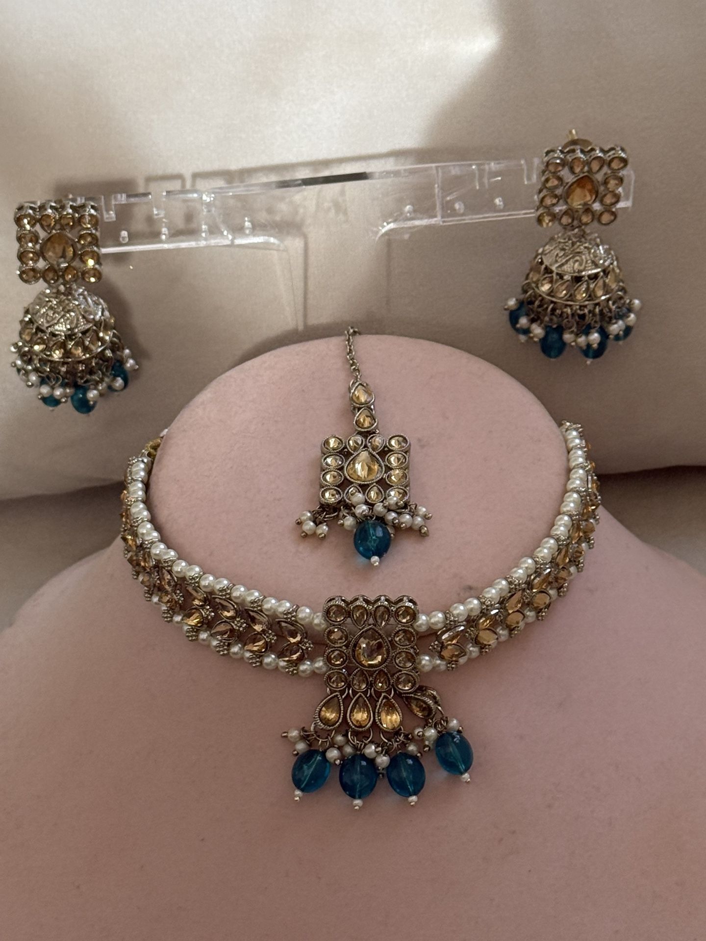 Indian Traditional Kundan Necklace Set Ethnic Wedding Party Designer Jewelry
