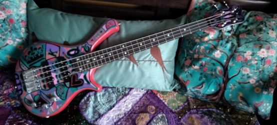 My art design. Brand new short scale electric bass with new gig bag