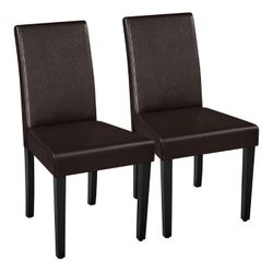 Yaheetech Dining Chairs Set of 2-Dark Brown