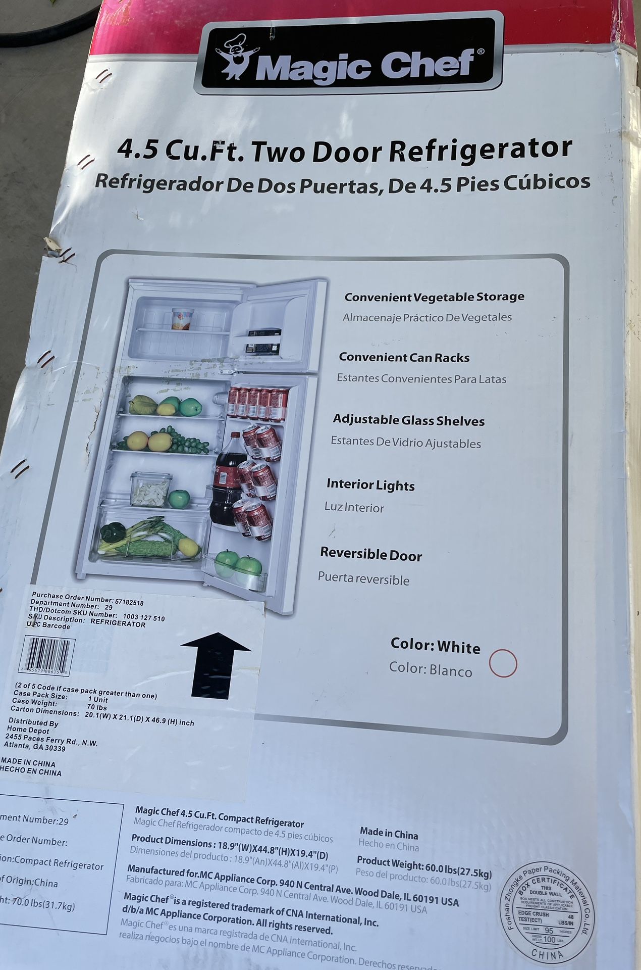 4.5 Cu 2 Door Refrigerator