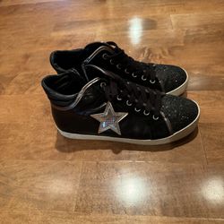 Women’s Steve Madden Glitter, Leather, High Top Sneakers Shipping Available