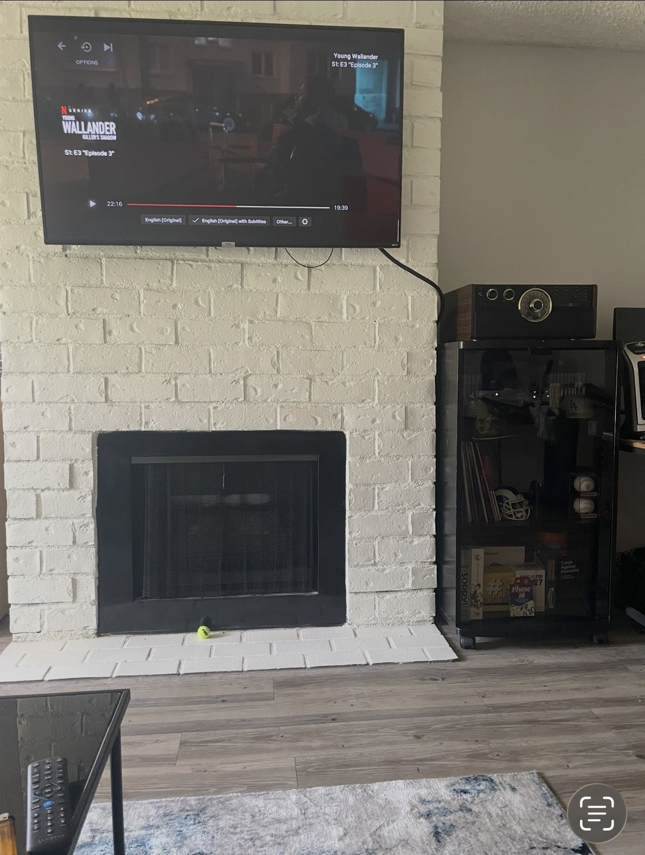 Glass Door Entertainment Center — Great Storage, Price Dropped