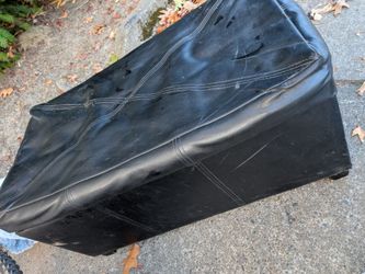 Black Faux Leather Ottoman