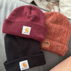 LOW PRICE MOVING- 3 NAME BRAND HATS (CARHARTT AND NORTH FACE) 