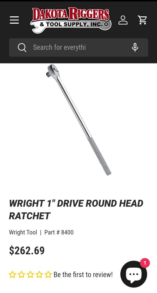 Wright 1" Ratchet Mechanic Tools