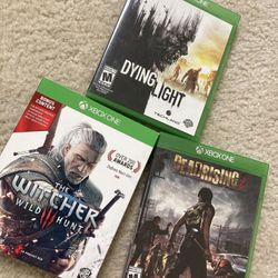 3 Xbox One Games The Witcher, Deadrising 3, Dying Light 