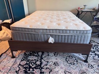 New Full size bed frame and new luxury mattress