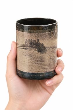 Ceramic Cup with Vintage Landscape Print