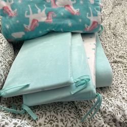 Crib Bumper Padding & Blanket 