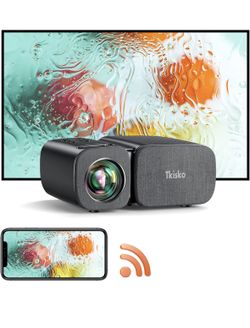 Tkisko Mini Projector,8000L WiFi Portable Outdoor Projector, HD 1080P 250" Supported, Dust-Proof Small Movie Projector for Home