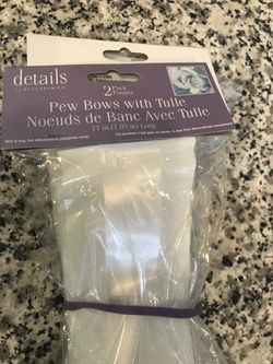 Bows 77 inches long. Two in each package and there are four packages. A total of eight bows.