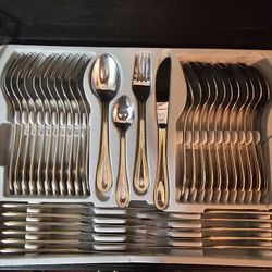 Rostfrei Edelstahl Flatware 18/10 Gold Beaded Trim