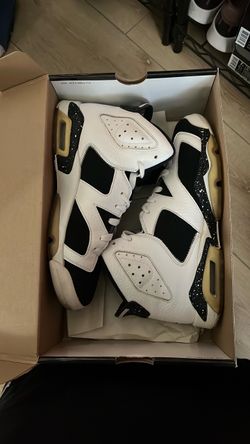 Air Jordan 6 White Black Gold Sneakers