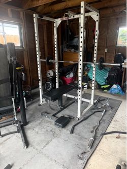 Complete Home Gym – Body-Solid Power Rack, Ironmaster Bench, 450 lbs Weights – $1,200 OBO
