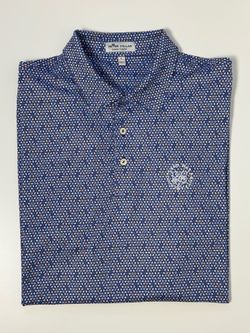 Peter Millar Summer Comfort Polo Shirt Men’s L Blue Lagomar Country Club Golf