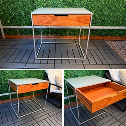 CB2 Audrey nightstand Metal/Wood (only one )