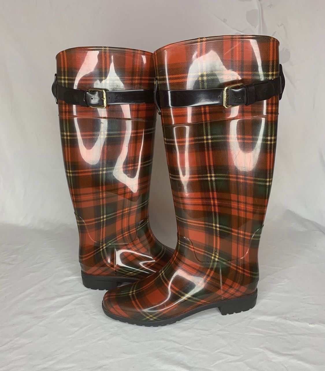 Lauren Ralph Lauren Rossalyn II plaid rain boots size 8 A few minor scratches, see pictures.  Pre-owned  Great condition