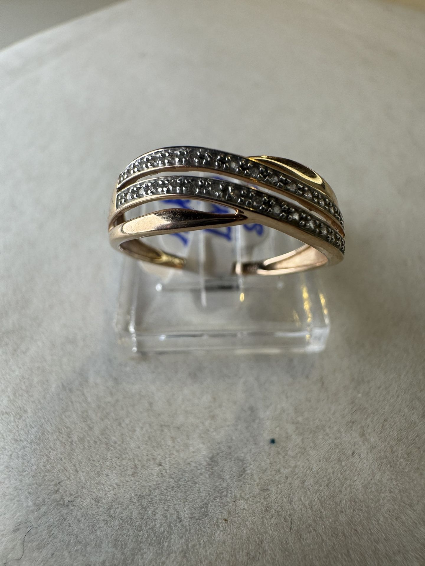 14K 585 Solid Rose Gold Diamond New Ring Size 6 – Elegant Fine Jewelry Gift