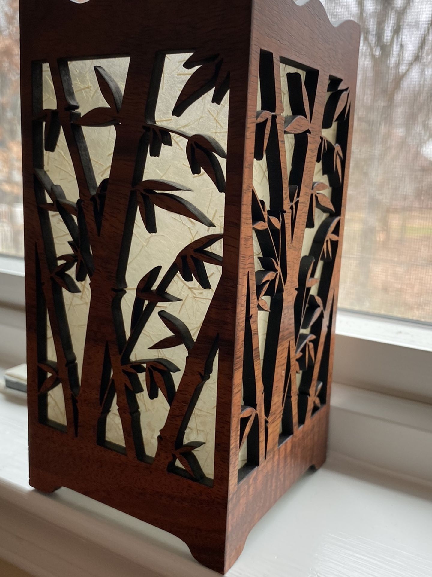 Wood Carved Candle Box
