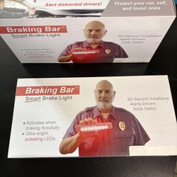 4x Braking Bar Smart Brake Light LED – New Car Safety Light