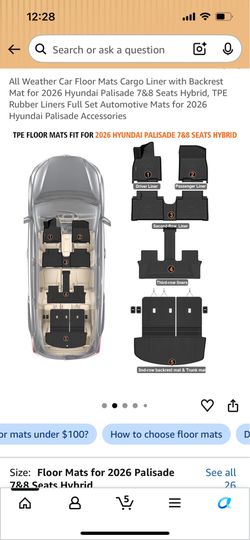 2026 Hyundai Palisade all weather car floor mats