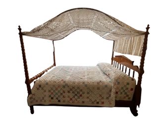 Mid-century princess canopy bed