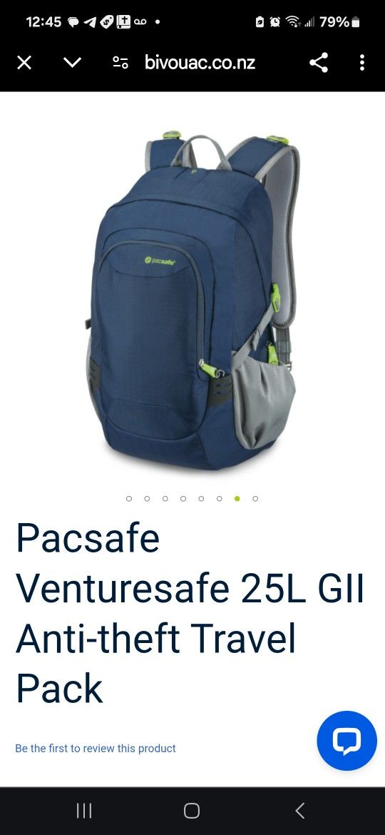 PacSafe BLUE Venturesafe G2 15 Liter Anti Theft ( RFID SAFE ) Travel Backpack/Daypack USED...asking $40.00
