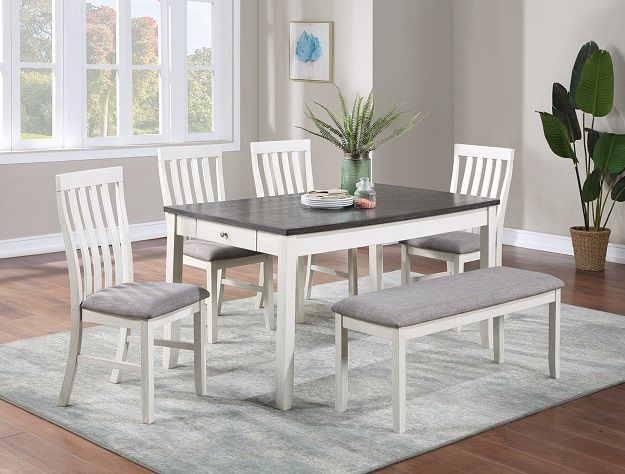 6-piece Dining Set (Table, 4 Chairs And Bench)