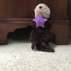 Brown Otter With Sea star Stuffy