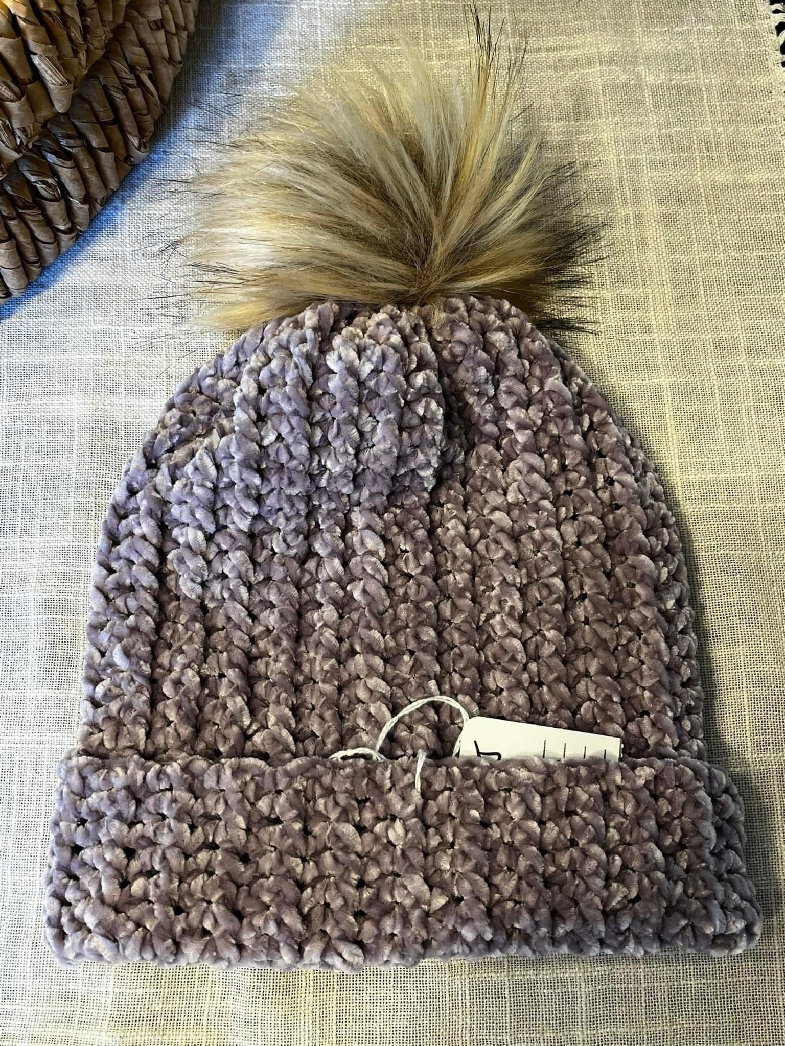 Crochet Velvet Beanie