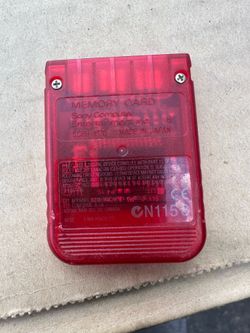 Sony PlayStation 1 Memory Card SCPH-1020 Red Translucent for PS1 Console