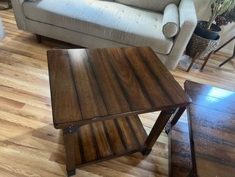3-Piece Industrial Rustic Coffee and End Table Set Ashely