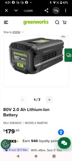 Green works  80V battery