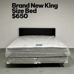 🛏️ Brand New King Size Bed – $650 Includes headboard, frame, and mattress. 📦 Ready for pickup or delivery!  🛏️ Cama King Size Nueva – $650 Incluye 