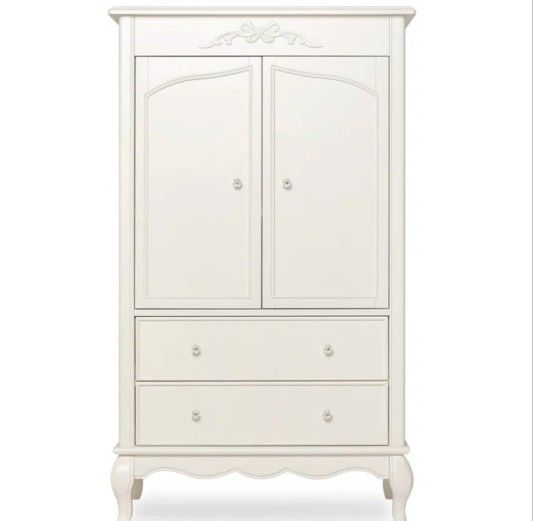 Aurora Victorian Style Armoire in Ivory Lace by Evolur