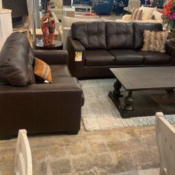 sofa  and love  seat   leather  