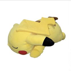 2023 Tomy Pokemon Nintendo Cute Sleeping Pikachu Plush 18" Stuffed Animal Kawaii